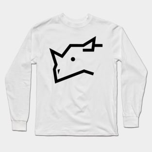 Rhino Face Head Icon Emoticon Long Sleeve T-Shirt